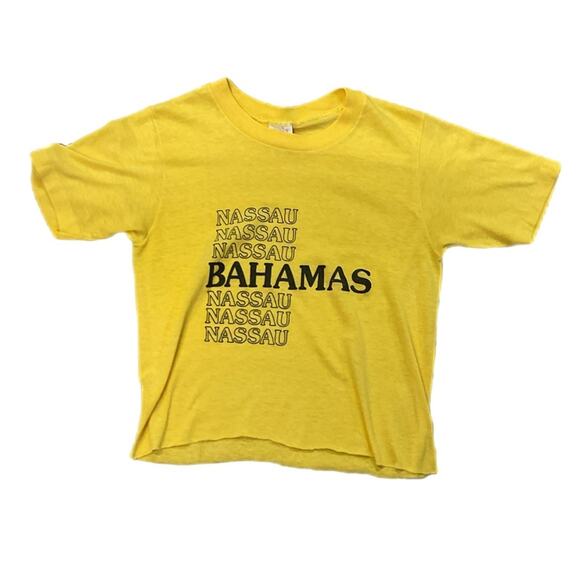 Vintage 90s Nassau Bahamas Crop Top - Picture 1 of 2